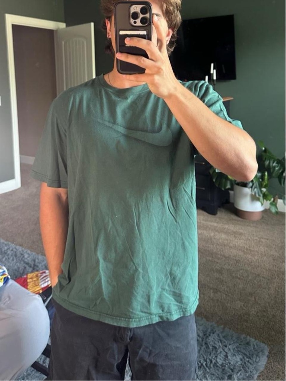 Nike Men’s Forest Green Swoosh Crew Tee